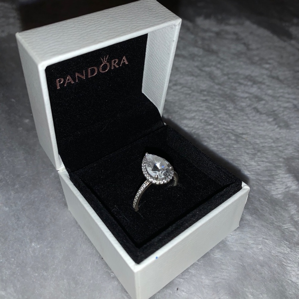 Pandora Tear-Drop Halo Ring